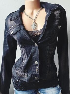 ❌️Dont BUY❌️Vintage y2k Abbey Dawn by Avril Lavigne grunge denim jacket large